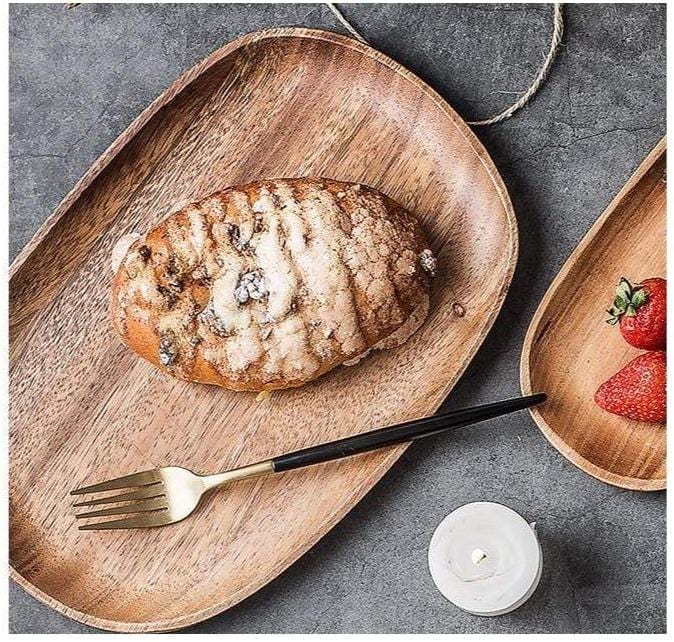 Hardwood Serving Platter Set – Natural Antibacterial Wood Tray for Cheese Boards, Appetizers & Daily Meals | Indoor Dining & Outdoor Picnics | Thomler