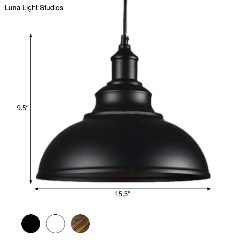 Industrial Metal Bowl Pendant Light Fixture for Kitchen Island, Dining Room & Entryway – Farmhouse Dome Hanging Ceiling Lamp | Thomler