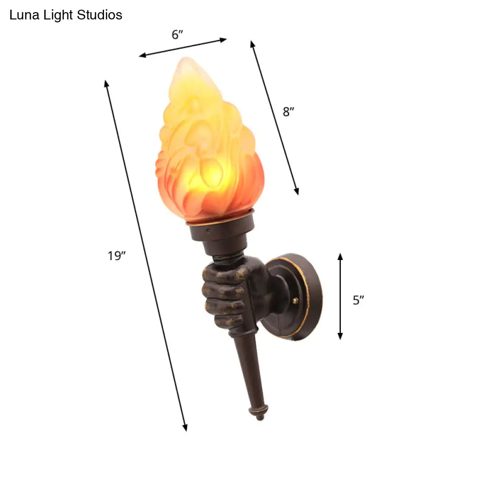 Single-Light Indoor Wall Sconce with Textured Glass Shade for Hallway, Living Room & Bedroom | Metal Bronze Finish Fixture with E26 Socket | Thomler