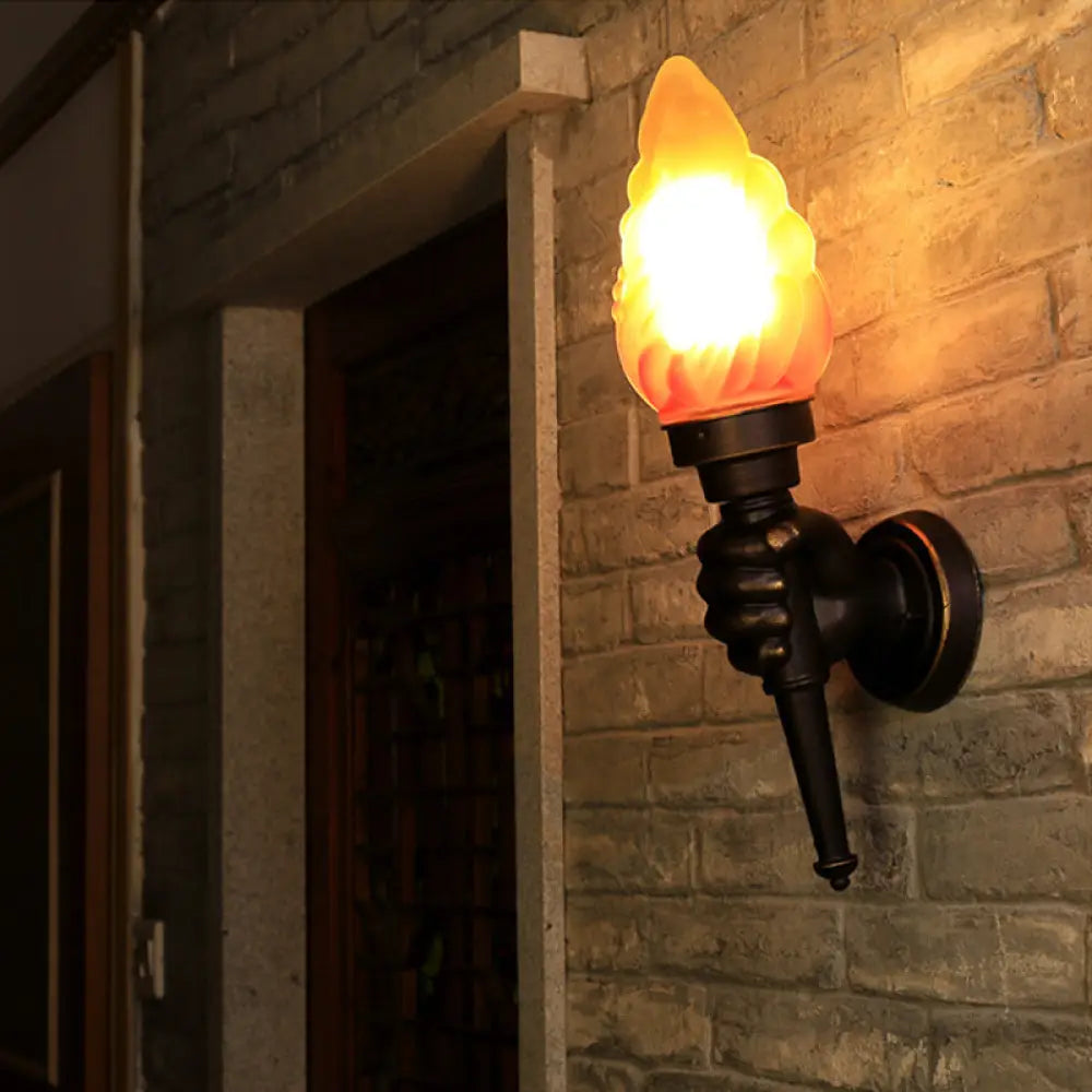 Single-Light Indoor Wall Sconce with Textured Glass Shade for Hallway, Living Room & Bedroom | Metal Bronze Finish Fixture with E26 Socket | Thomler