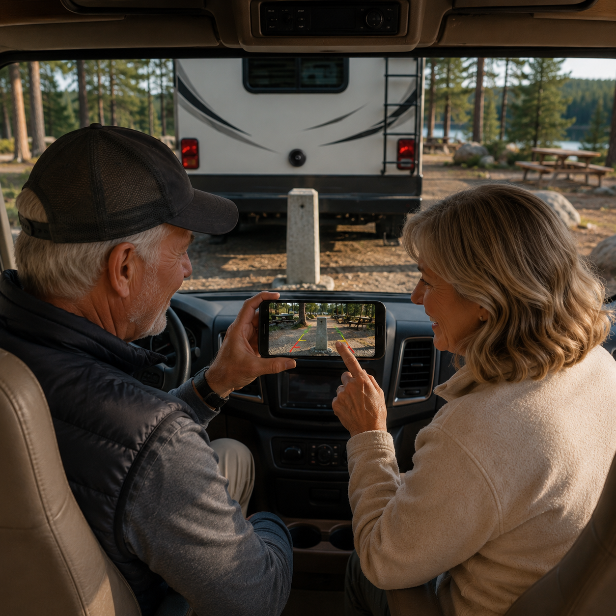 Rechargeable Rear-View Camera with Infrared Vision & Alert System for RVs, Campers & Trucks | Thomler