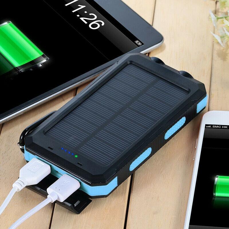 Power Bank Solar 500000mAh Dual USB Outdoor Camping Emergency Charger Waterproof Portable Battery Pack | Thomler