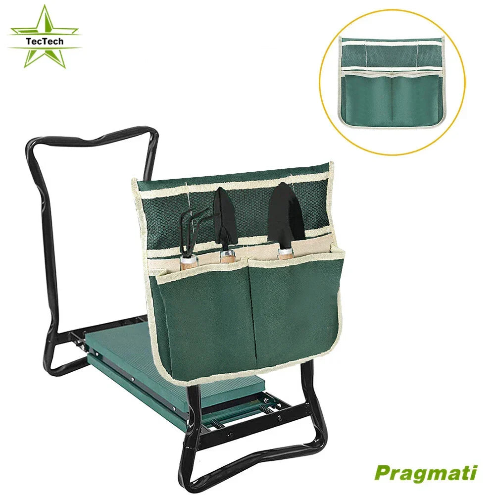 Portable Garden Kneeler Seat with Handles, Foam Cushion & Tool Pouch for Planting, Weeding & Yard Work | Thomler