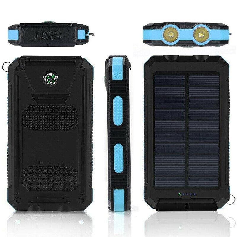 Power Bank Solar 500000mAh Dual USB Outdoor Camping Emergency Charger Waterproof Portable Battery Pack | Thomler