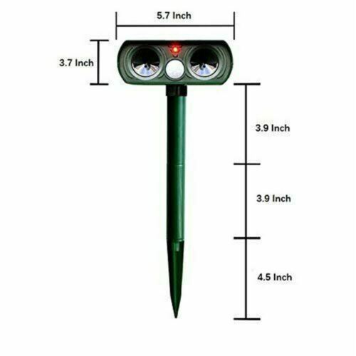 Motion-Activated Outdoor Critter Deterrent with Solar Power & Ultrasonic Technology for Yards, Gardens, Lawns, Patios | Thomler