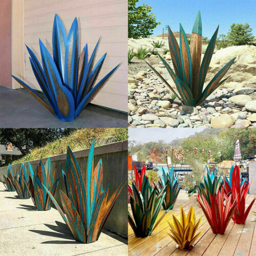 Garden Statue Metal Agave Weather Resistant Indoor Outdoor Patio Landscape Decor Rustic Sculpture Yard Accent | Thomler