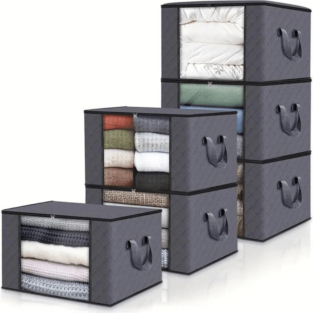 Breathable Fabric Storage Bin with Clear Window – 24×16×14 in – Organizer for Closet or Wardrobe | Thomler
