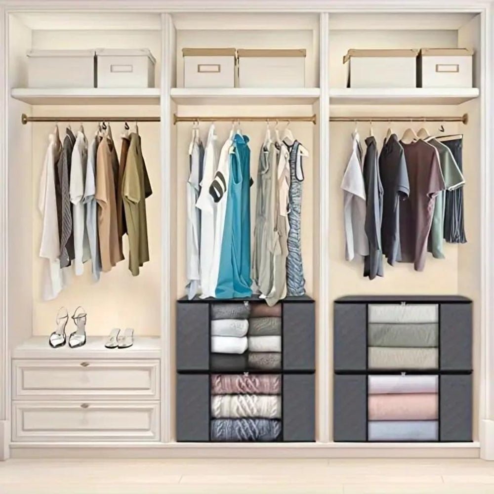 Breathable Fabric Storage Bin with Clear Window – 24×16×14 in – Organizer for Closet or Wardrobe | Thomler