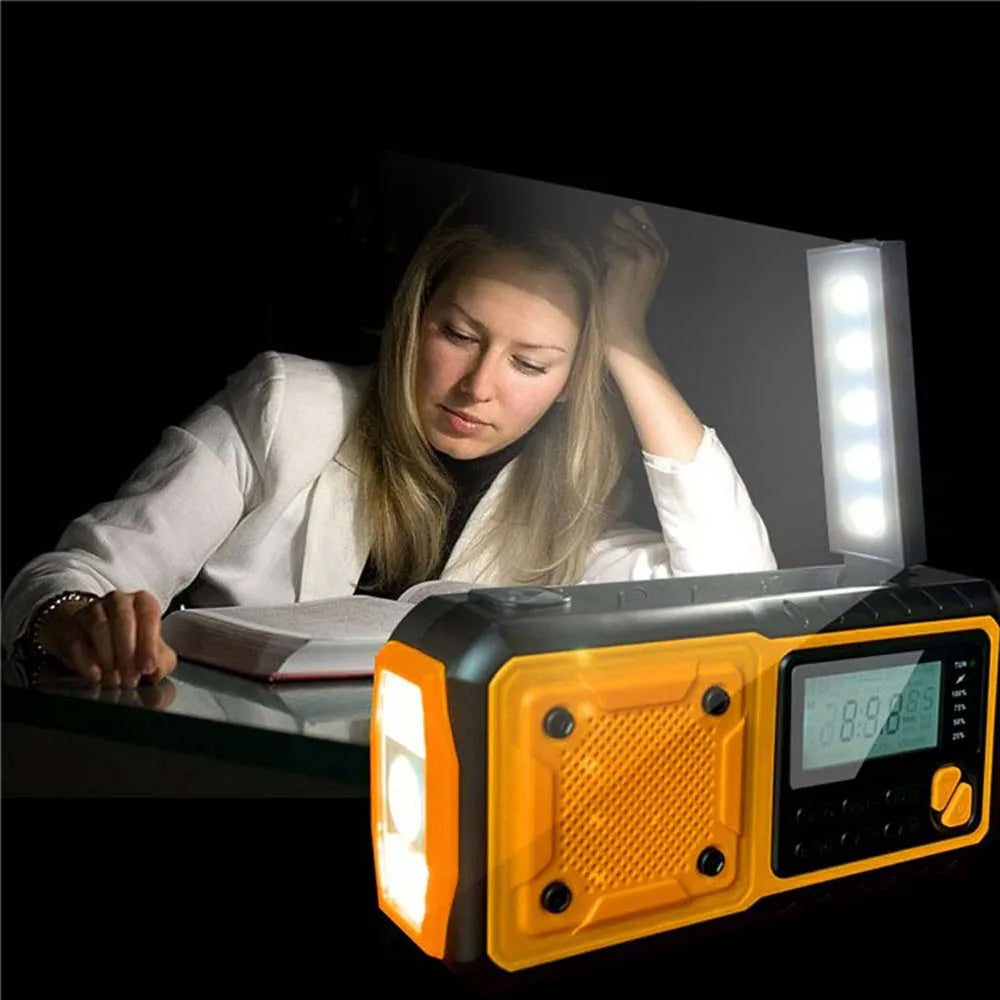 Hand-Crank Weather Radio with Phone Charger, Flashlight & Solar Power for Camping, Storms & Blackouts | Thomler