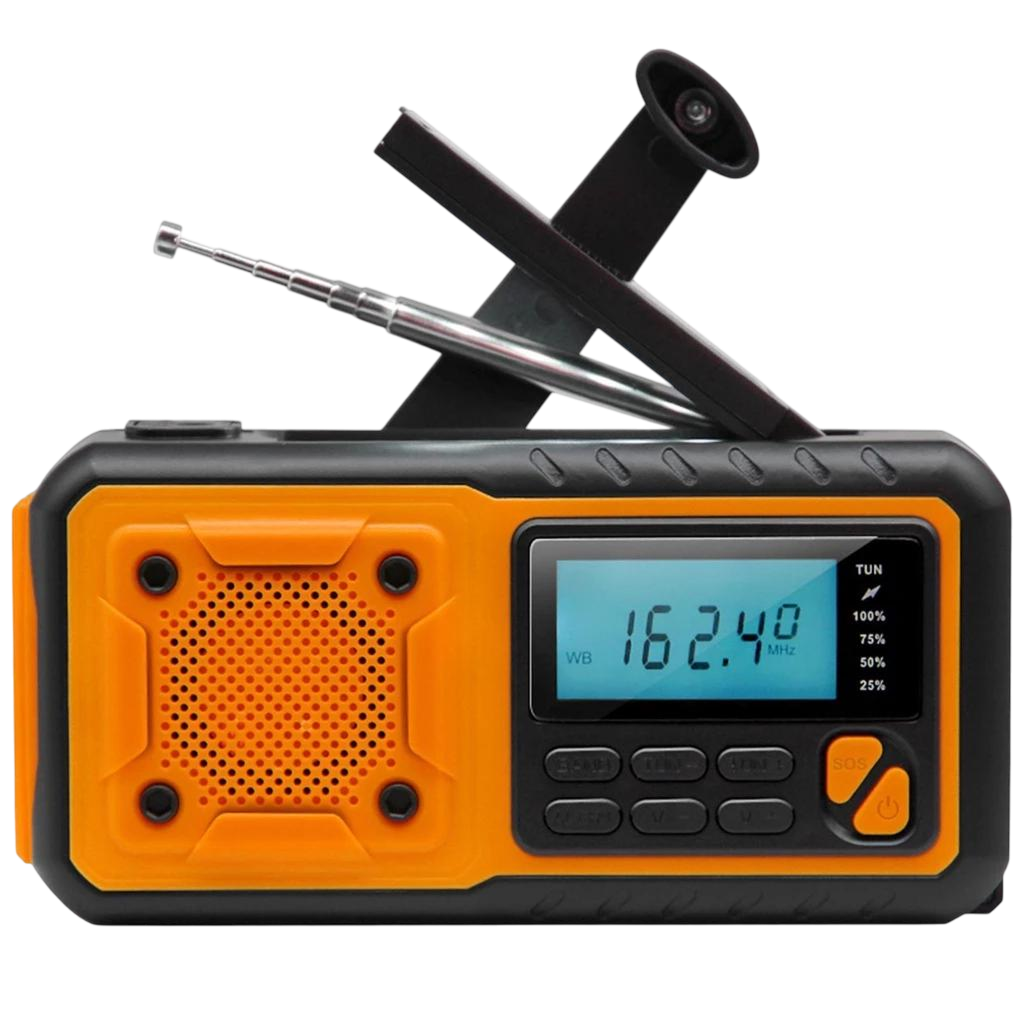 Hand-Crank Weather Radio with Phone Charger, Flashlight & Solar Power for Camping, Storms & Blackouts | Thomler