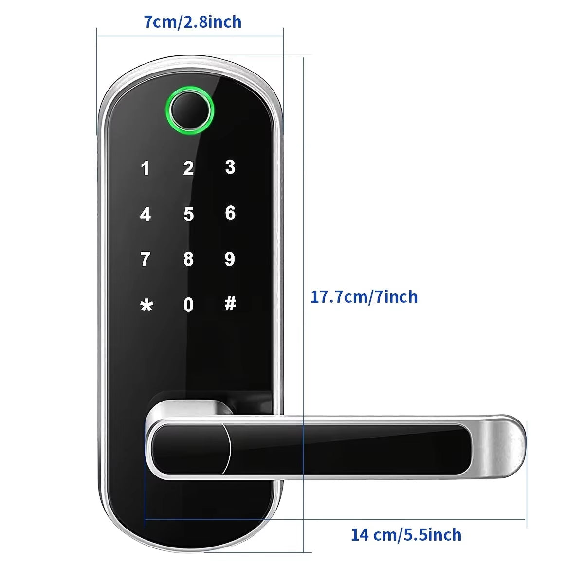 Biometric Door Lock with Fingerprint Scanner & App Control – 5 Entry Methods, 200 User Capacity | Thomler