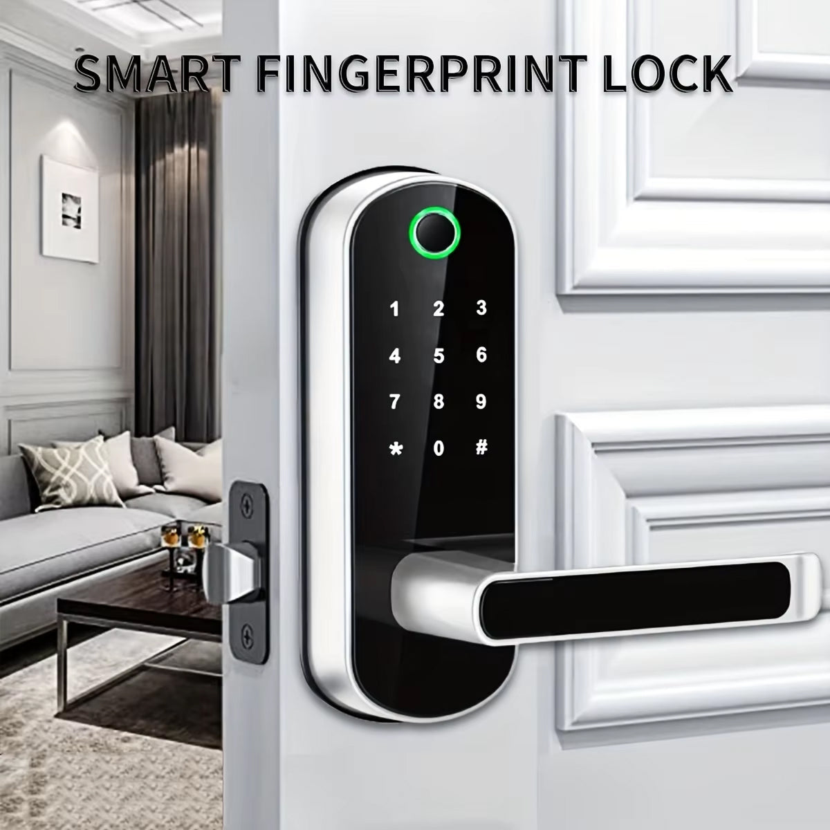 Biometric Door Lock with Fingerprint Scanner & App Control – 5 Entry Methods, 200 User Capacity | Thomler