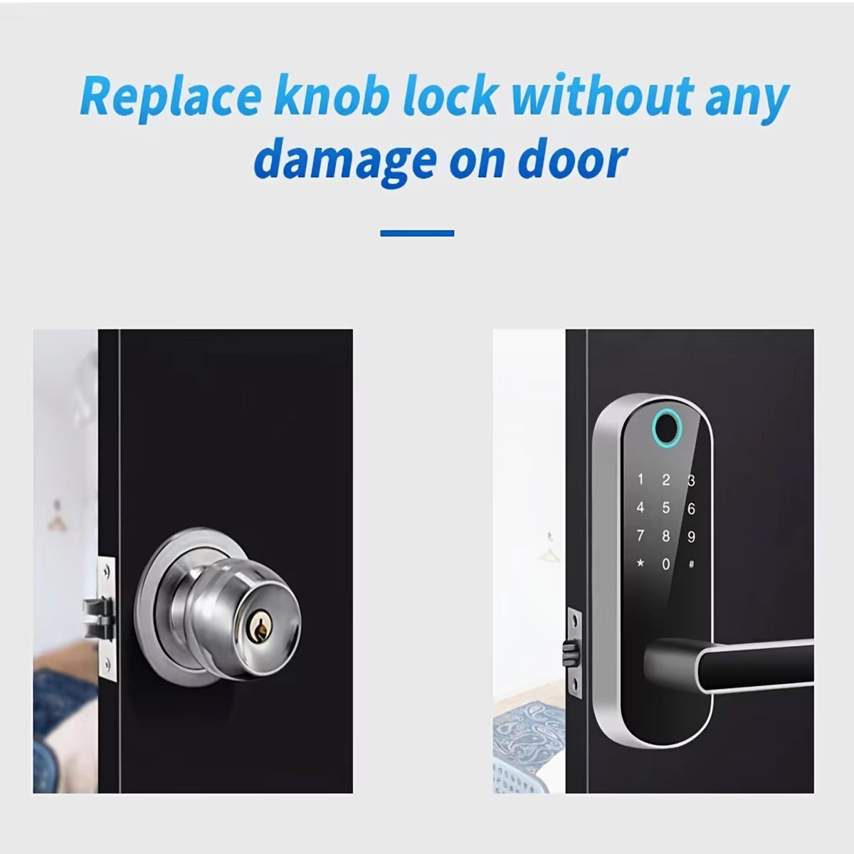 Biometric Door Lock with Fingerprint Scanner & App Control – 5 Entry Methods, 200 User Capacity | Thomler