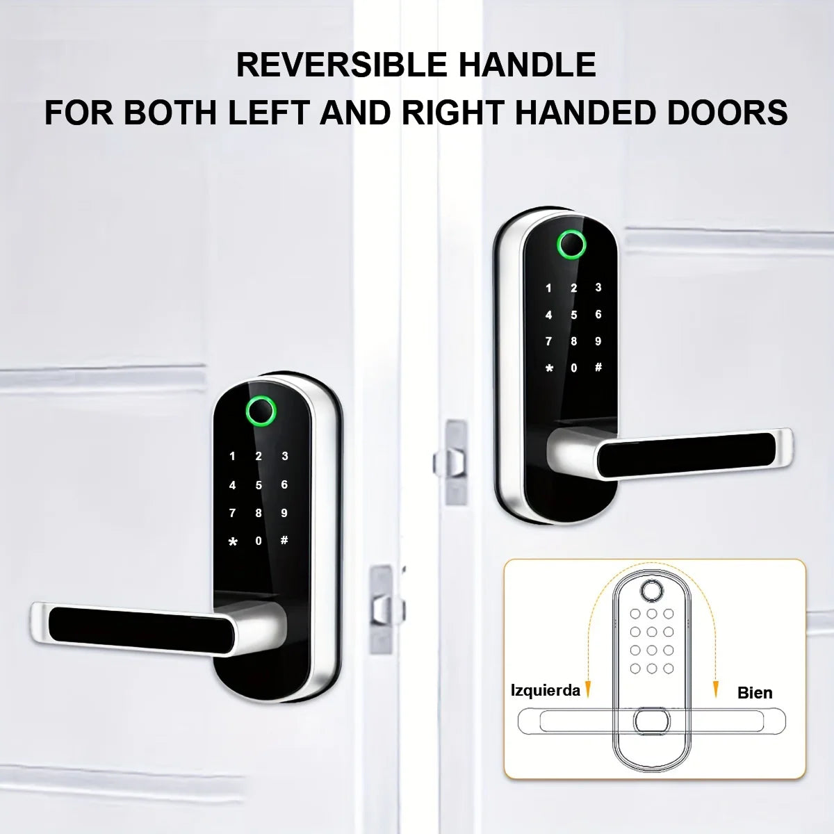 Biometric Door Lock with Fingerprint Scanner & App Control – 5 Entry Methods, 200 User Capacity | Thomler