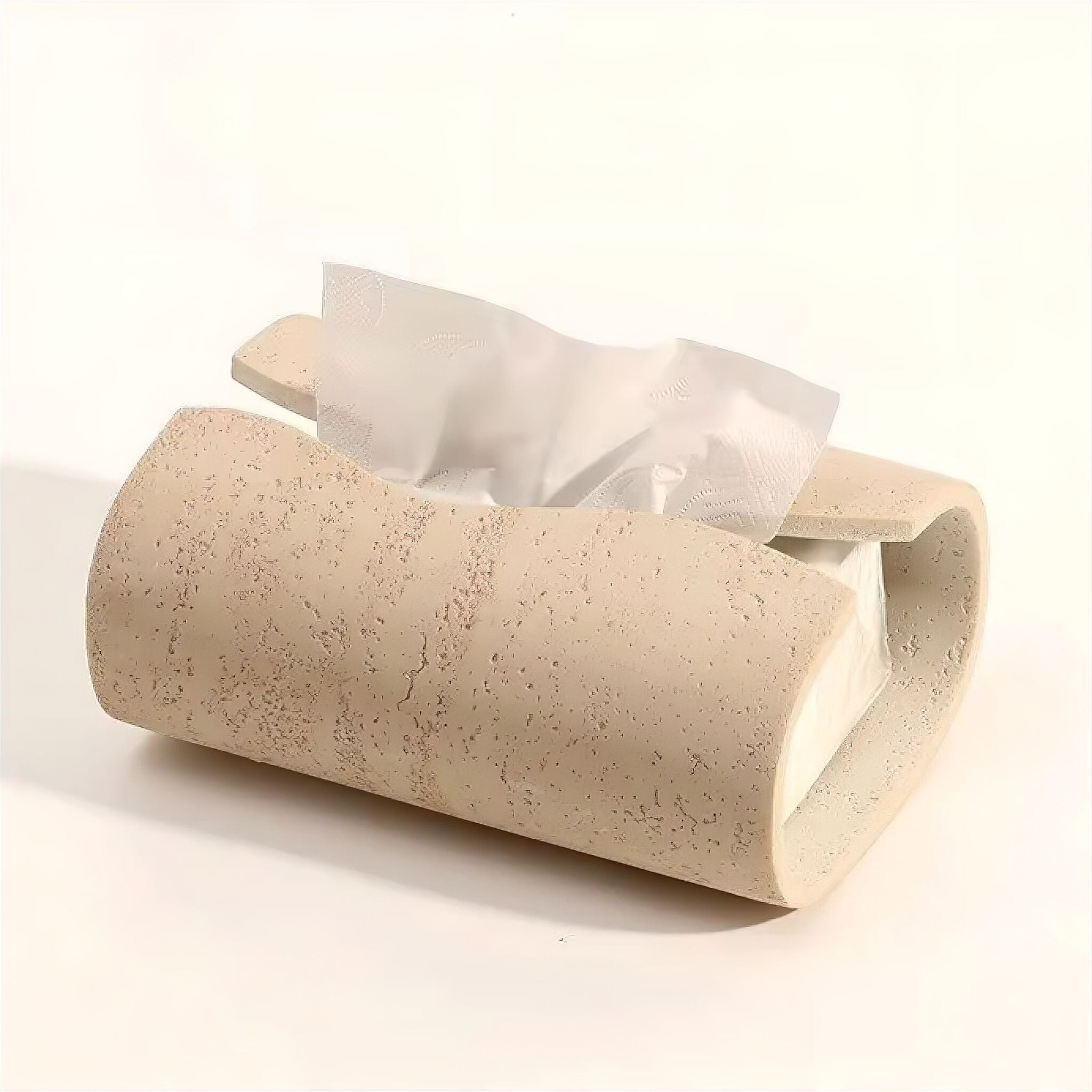 Tissue Box Sandstone 20.0 cm Natural Beige Decorative Living Room Bathroom Desk Tissue Holder Minimalist Japandi Home Accent | Thomler