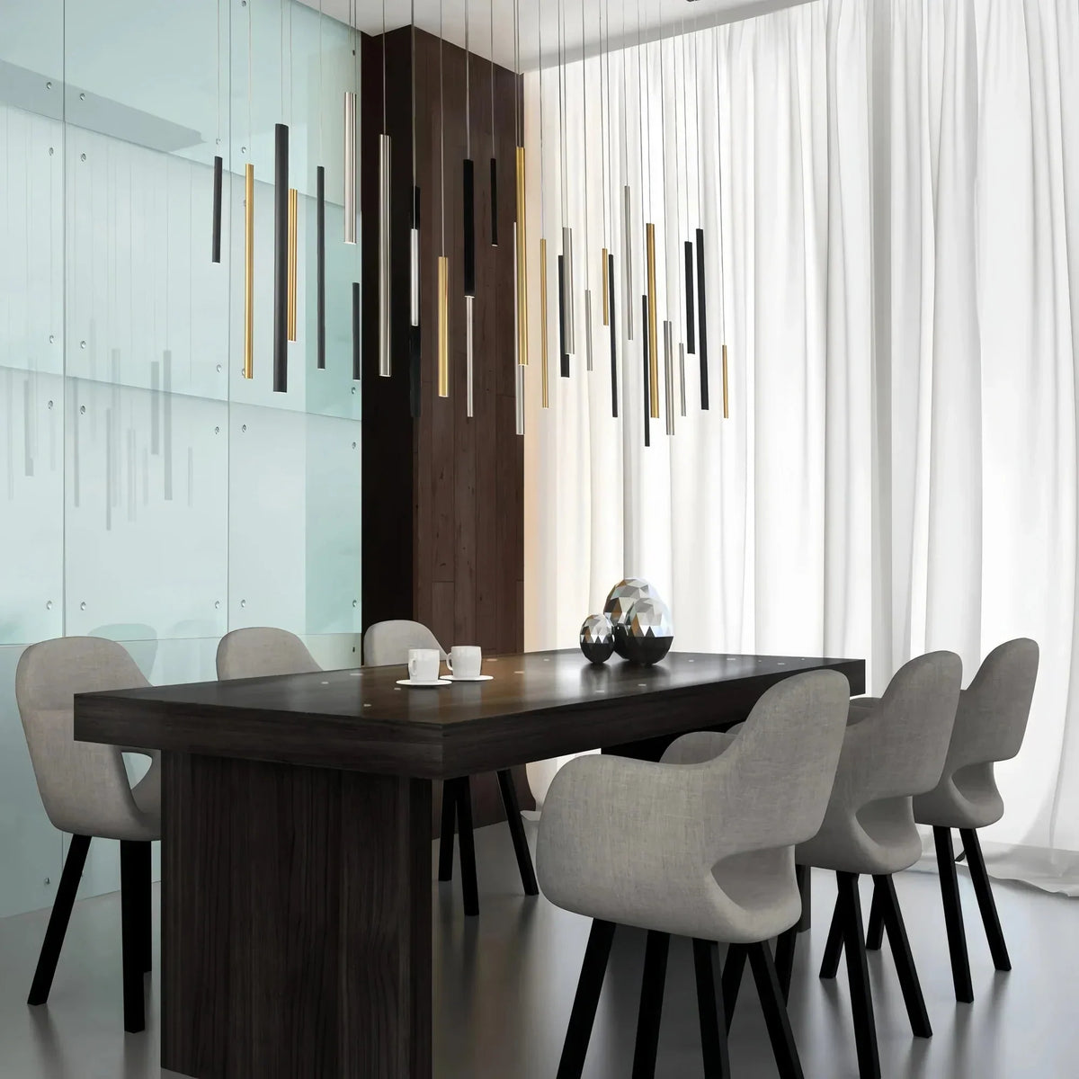 Adjustable Aluminum Tube LED Ceiling Light for Dining Room Kitchen Island Modern Spot Lighting Fixture Sleek Metal Design | Thomler