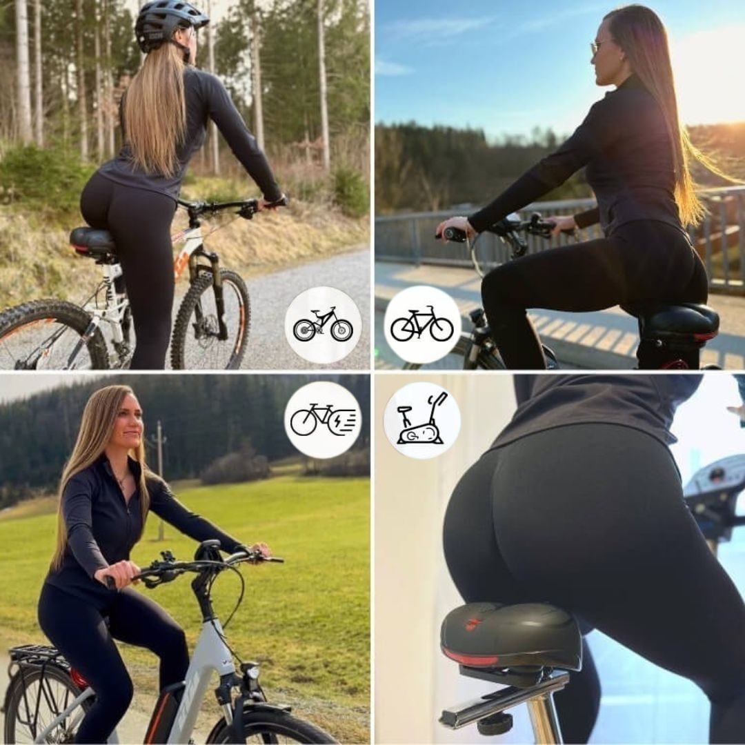 Cushioned Bicycle Seat with Built-In Suspension & Reflector for Road & Mountain Bikes, Comfort Gel Foam Padded Bike Saddle for Men Women | Thomler