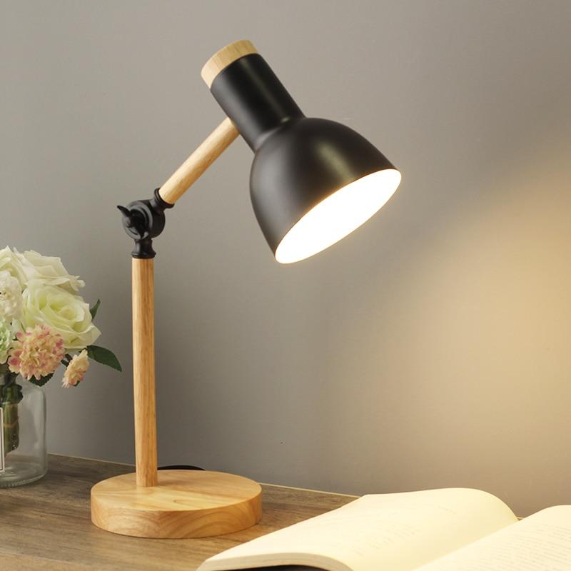Adjustable Wood Desk Light with Metal Shade – Nordic Minimalist Design for Home & Office | Thomler