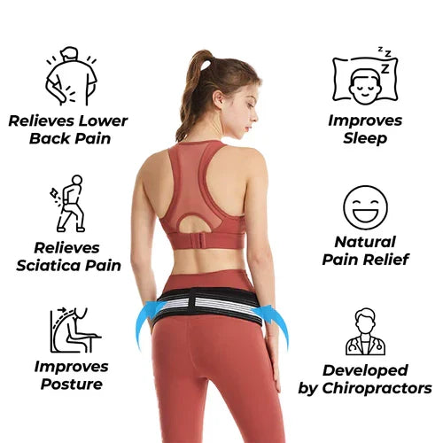 Therapeutic Compression Wrap for Nerve and Lumbar Discomfort Relief – Adjustable Stabilizing Support Brace for Hip and Spine | Thomler