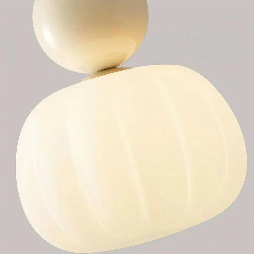Cream Art Deco Hanging Lamp with Metal Dome Shade for Kitchen & Dining Room | Modern Geometric Pendant Ceiling Fixture | Thomler