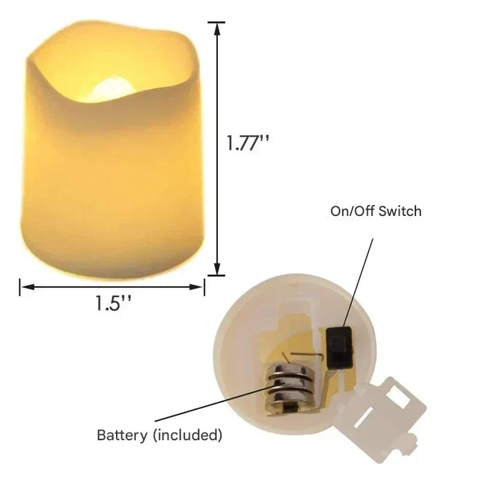 Battery-Operated LED Tea Lights with Realistic Glow – 24-Count Set | Thomler