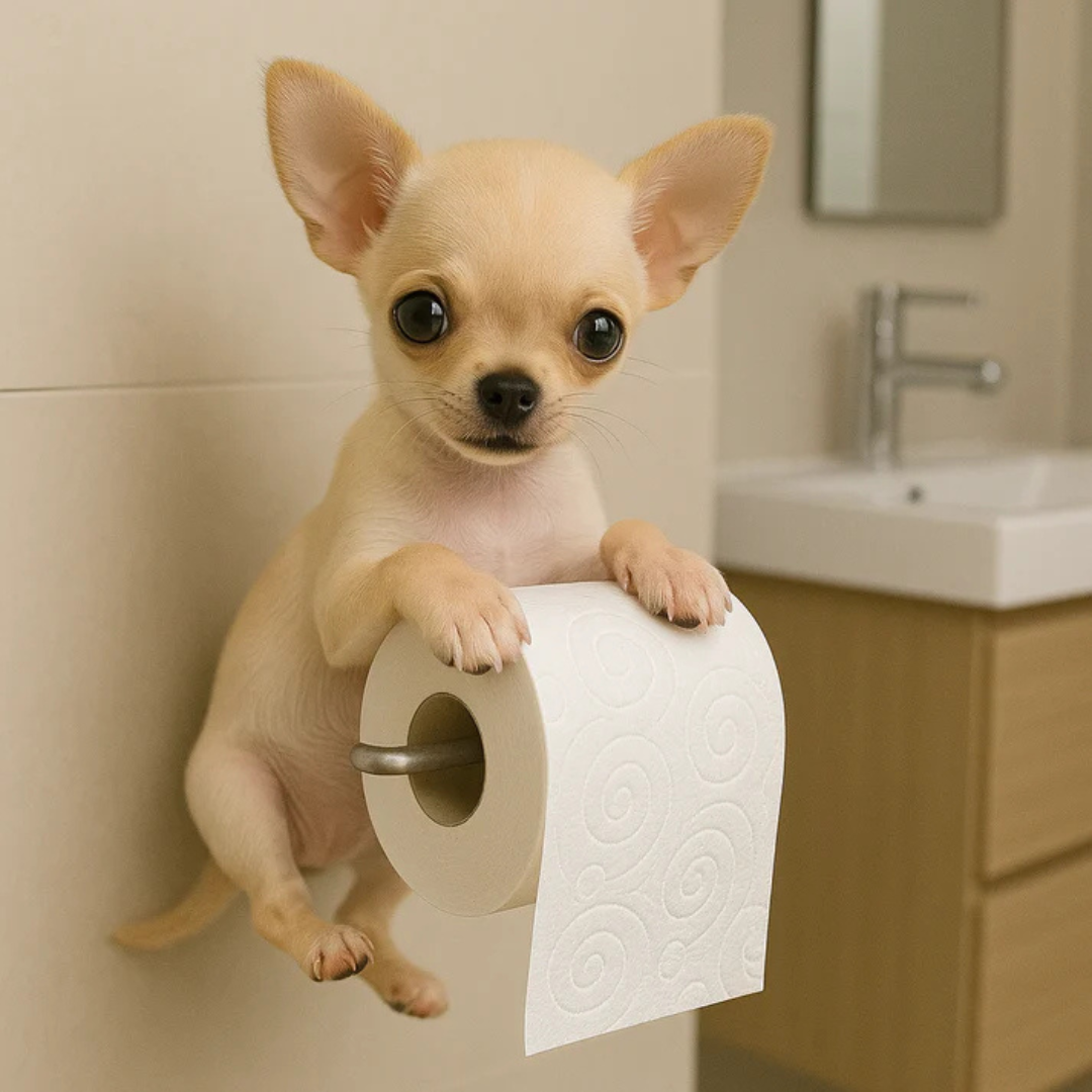 Dog Toilet Paper Holder Wall Mount – Playful Puppy Tissue Dispenser for Bathroom Décor, Fun Resin Design for Kids & Adults | Thomler