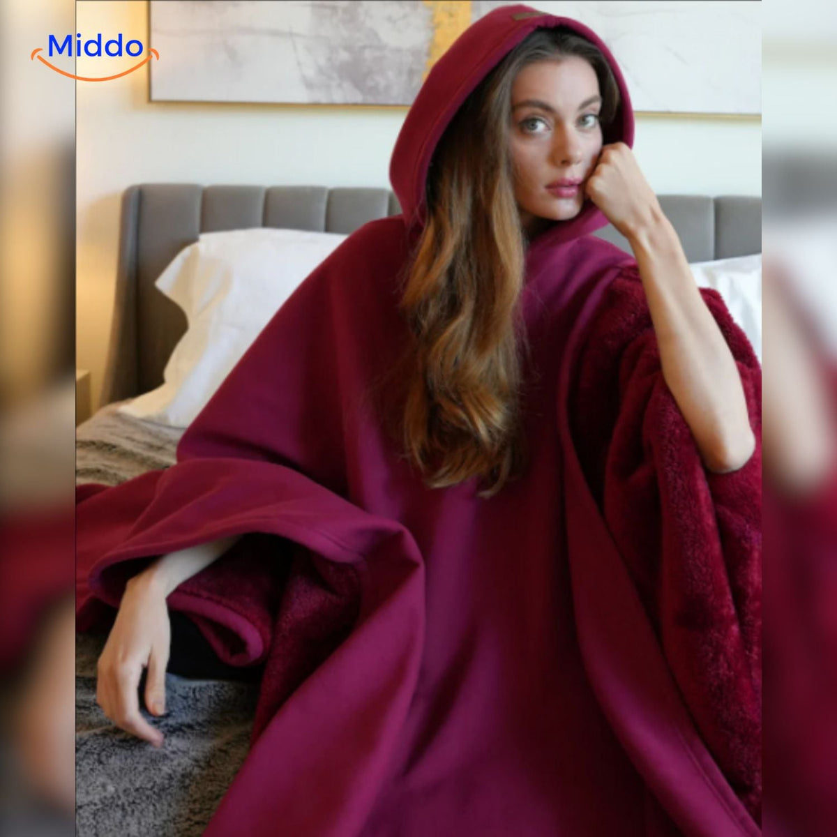 Oversized Hooded Wool Cape – Unisex Punk-Style Button-Front Cloak for Fall & Winter | Thomler