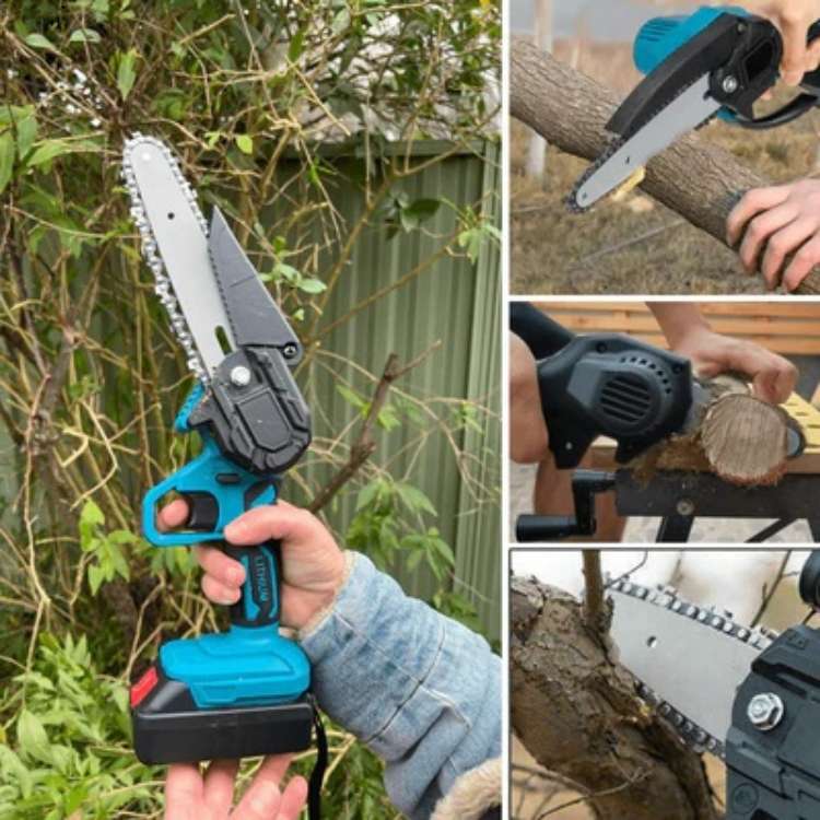 6-Inch Battery-Powered Mini Chainsaw for Yard Work, Cordless Compact Tree Trimmer Limb Saw Pruning Tool Home Garden Outdoor Use One-Handed | Thomler