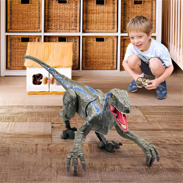 RC Prehistoric Predator Toy with Wireless Controller, 360° Spin, Sound Effects & LED Lights for Kids Ages 4+ | Thomler