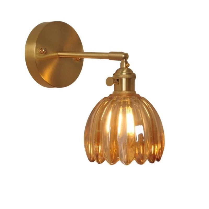 Wall Lamp Glass Tulip Shade 12.0 cm Vintage Bedroom Hallway Decorative Sconce Atmospheric Retro Accent Lighting | Thomler