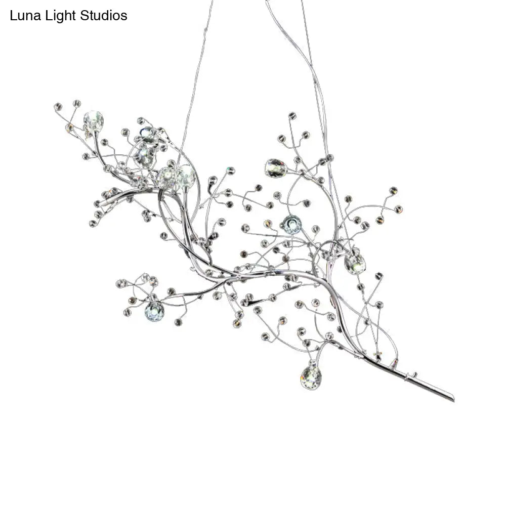 Modern Crystal Bead Chandelier 10-Light Metal Branch Ceiling Fixture for Dining Room & Living Room | Thomler