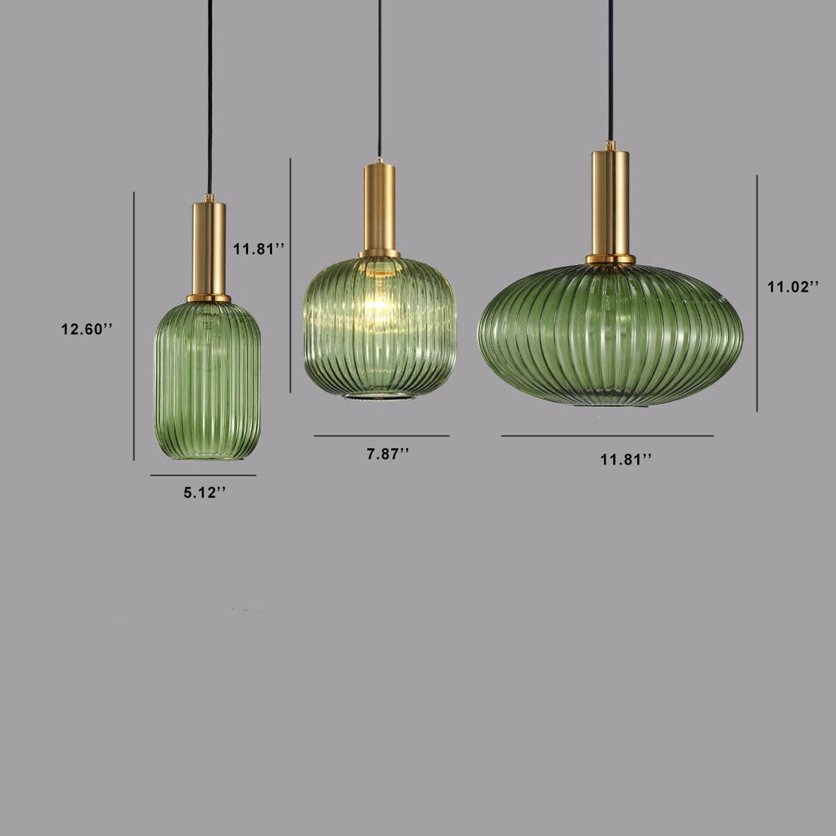 Pendant Light Glass Shade 12.6 in Adjustable Cord Dining Room Kitchen Island Modern Hanging Ceiling Fixture | Thomler