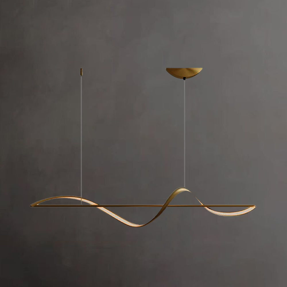 Sculptural Wave Metal Hanging Light with Heat-Resistant Construction for Living Room & Bedroom | Thomler
