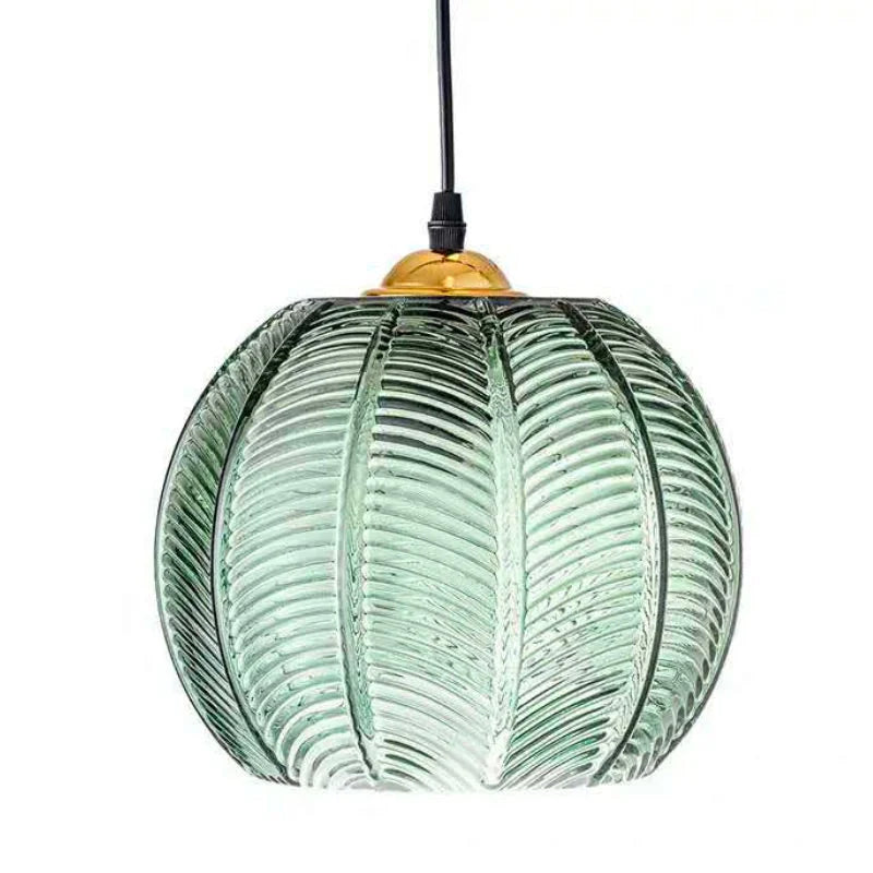Pendant Light Glass 12 in Boho Tropical Palm Leaf Living Room Kitchen Bedroom Hanging Lamp | Thomler