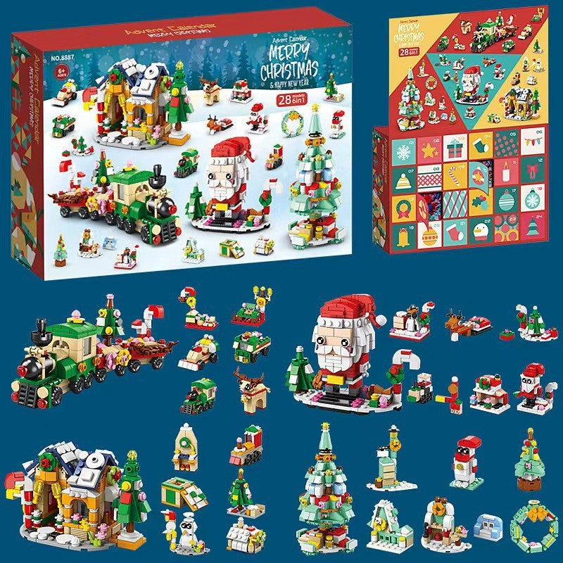 Holiday Countdown Building Block Advent Calendar for Kids 24 Days Creative Construction Surprise Set Daily Holiday Model Activity STEM | Thomler