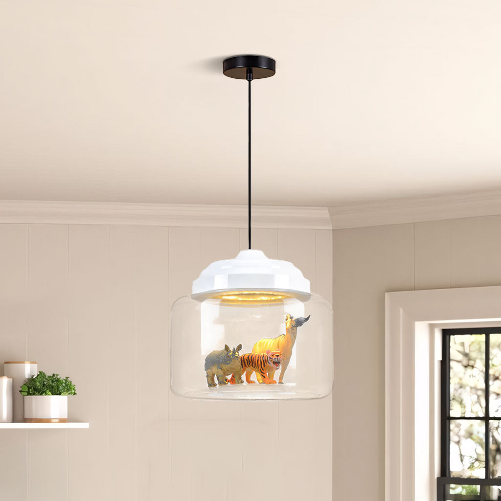 Pendant Light Glass 8.7 in Children’s Room Decorative Ceiling Lamp Whimsical Animal Theme Playful Lighting | Thomler