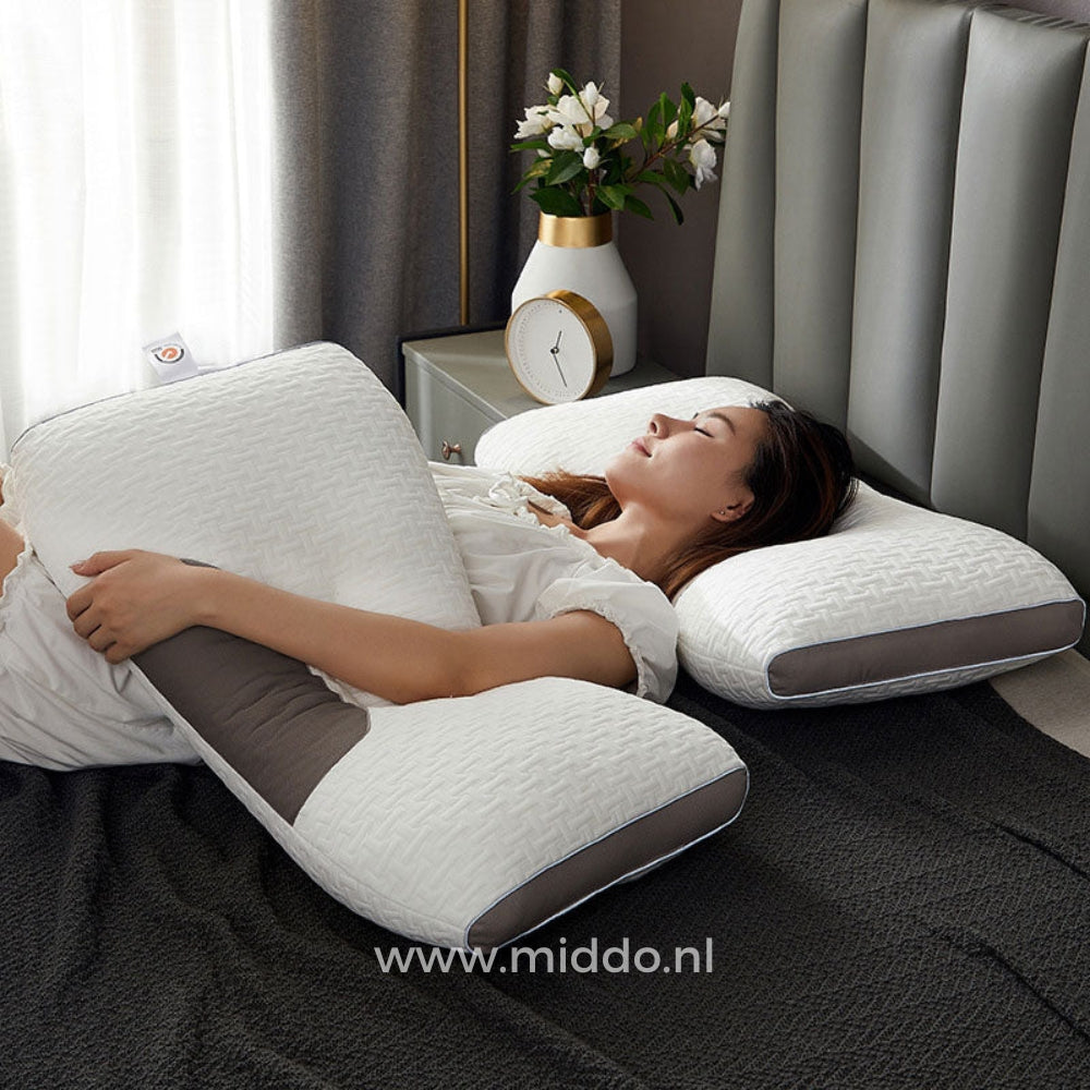 Cervical Support Pillow for Back & Side Sleepers with 2 Free Velvet Covers | Thomler
