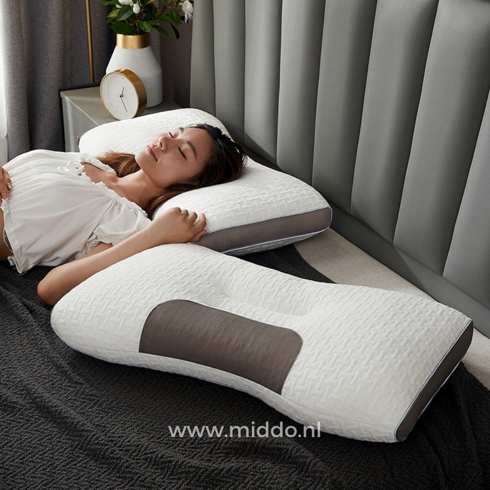 Cervical Support Pillow for Back & Side Sleepers with 2 Free Velvet Covers | Thomler