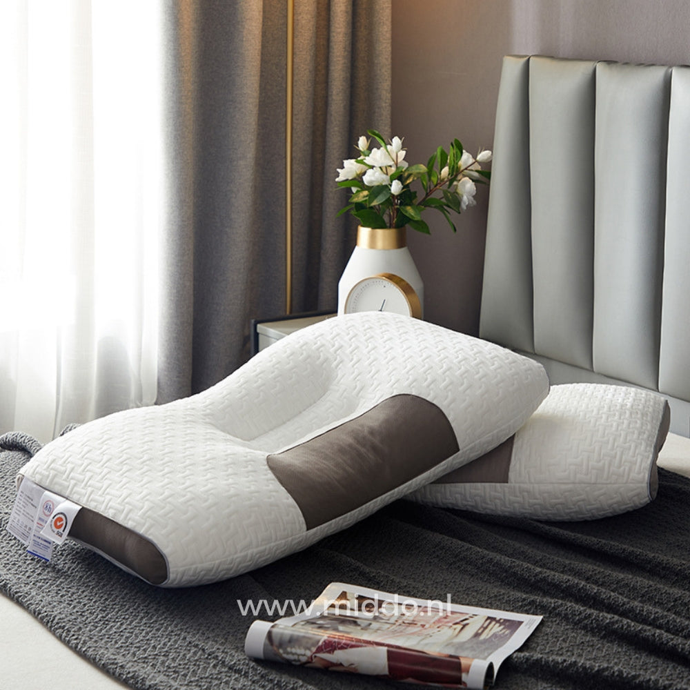 Cervical Support Pillow for Back & Side Sleepers with 2 Free Velvet Covers | Thomler