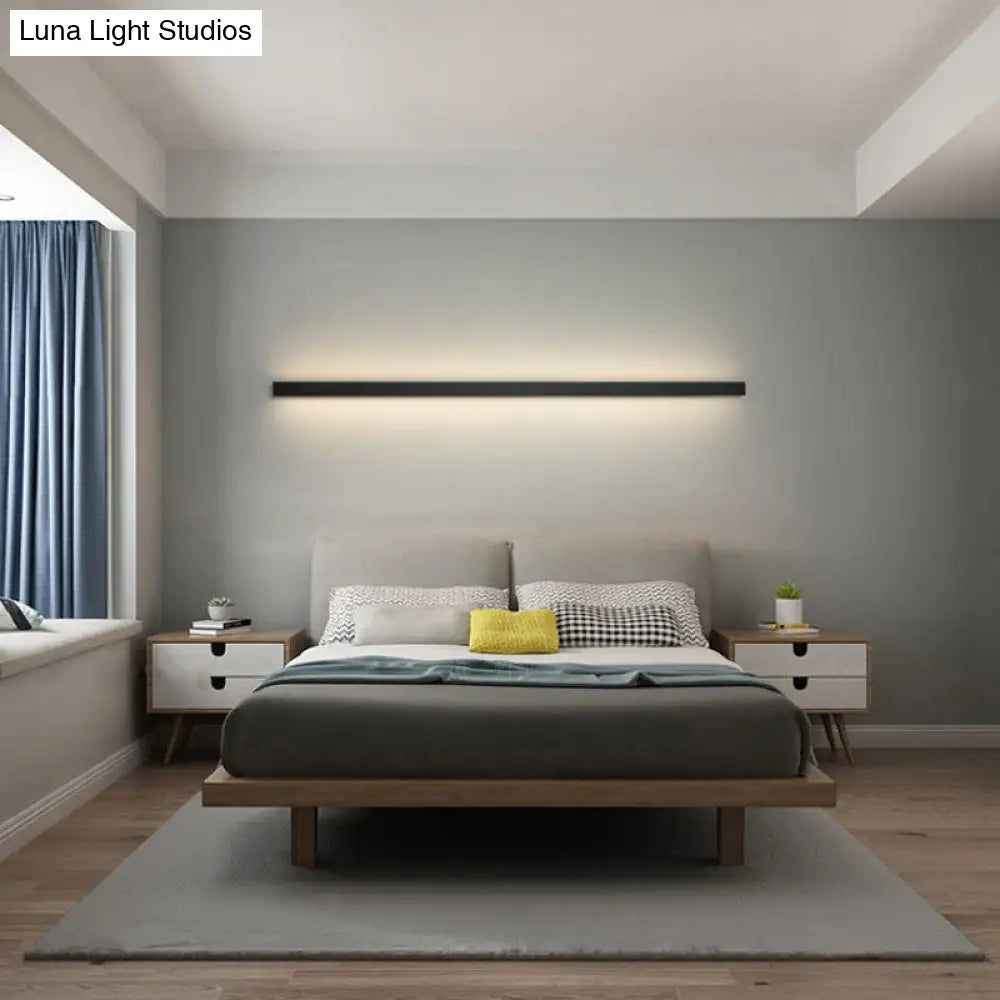 Modern Black LED Wall Light Fixture – Vertical or Horizontal Install for Hallway, Bedroom & Living Room | Thomler