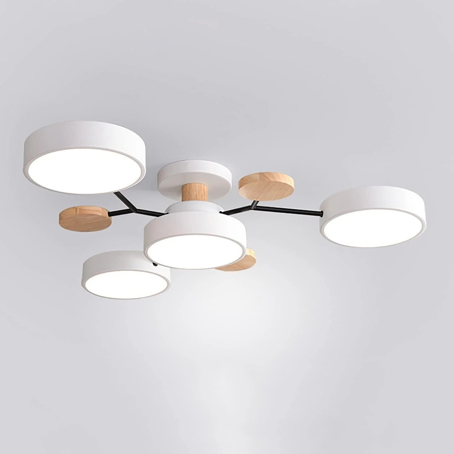 Semi-Flush Ring LED Ceiling Fixture – Multiple Rings, Iron & Acrylic, Dimmable Color Modes for Bedroom, Living Room & Hallway | Thomler