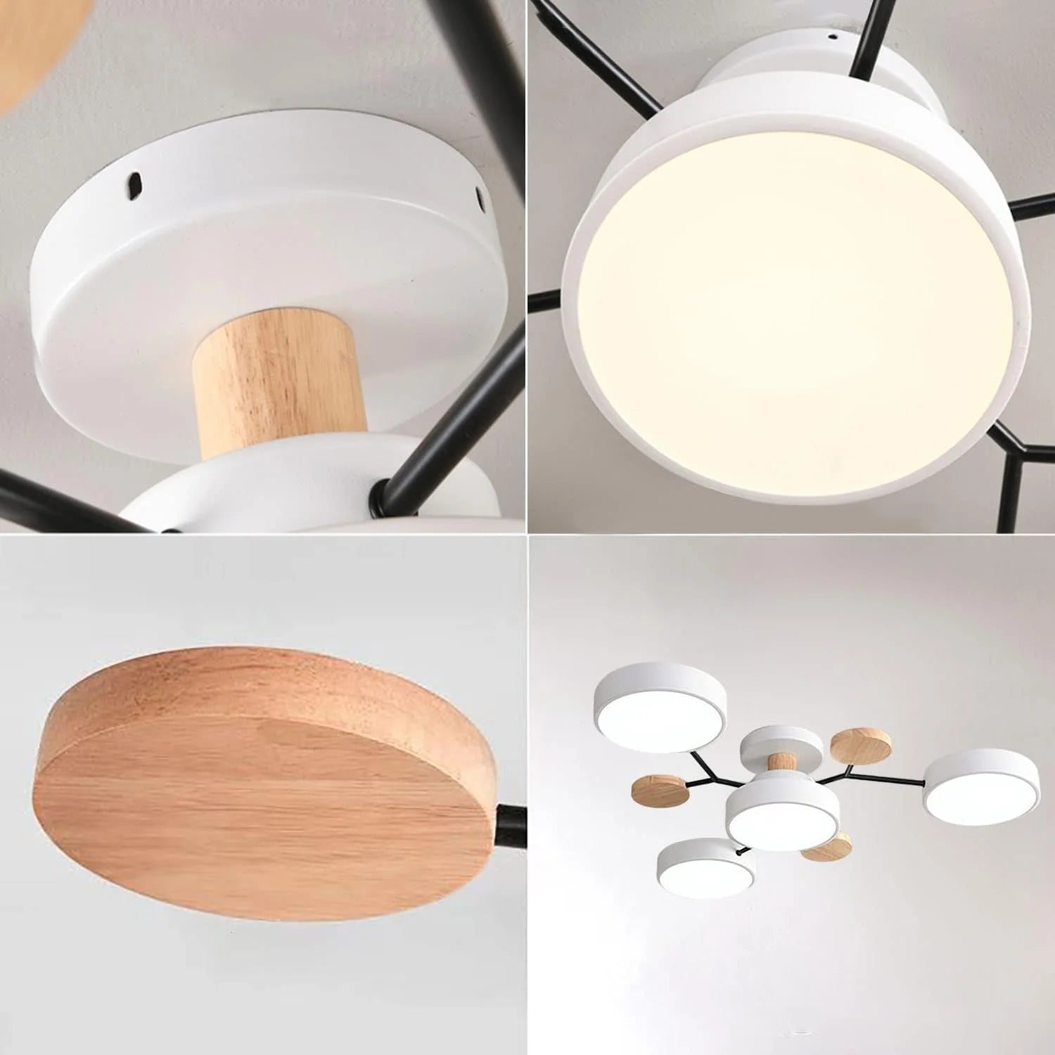 Semi-Flush Ring LED Ceiling Fixture – Multiple Rings, Iron & Acrylic, Dimmable Color Modes for Bedroom, Living Room & Hallway | Thomler