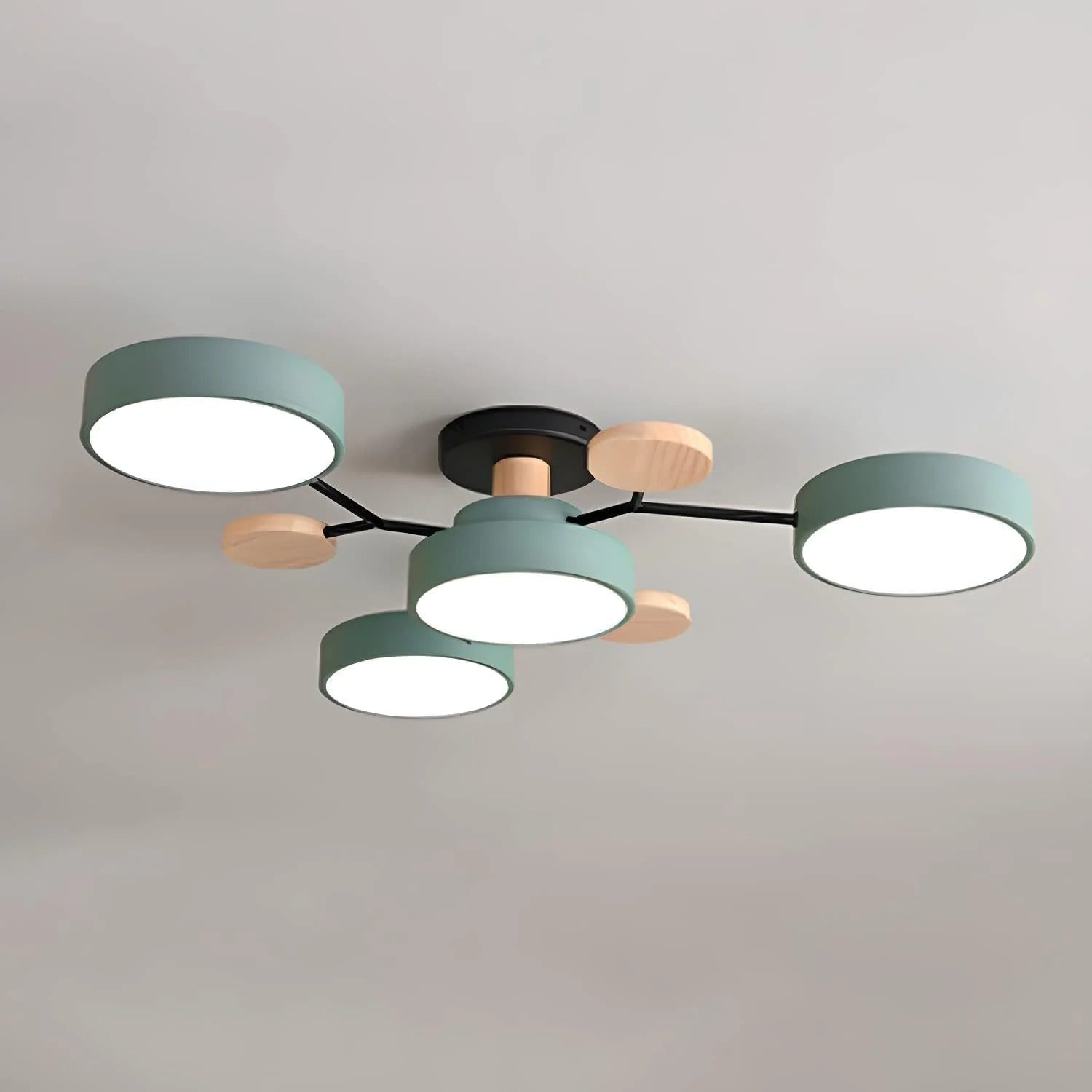 Semi-Flush Ring LED Ceiling Fixture – Multiple Rings, Iron & Acrylic, Dimmable Color Modes for Bedroom, Living Room & Hallway | Thomler