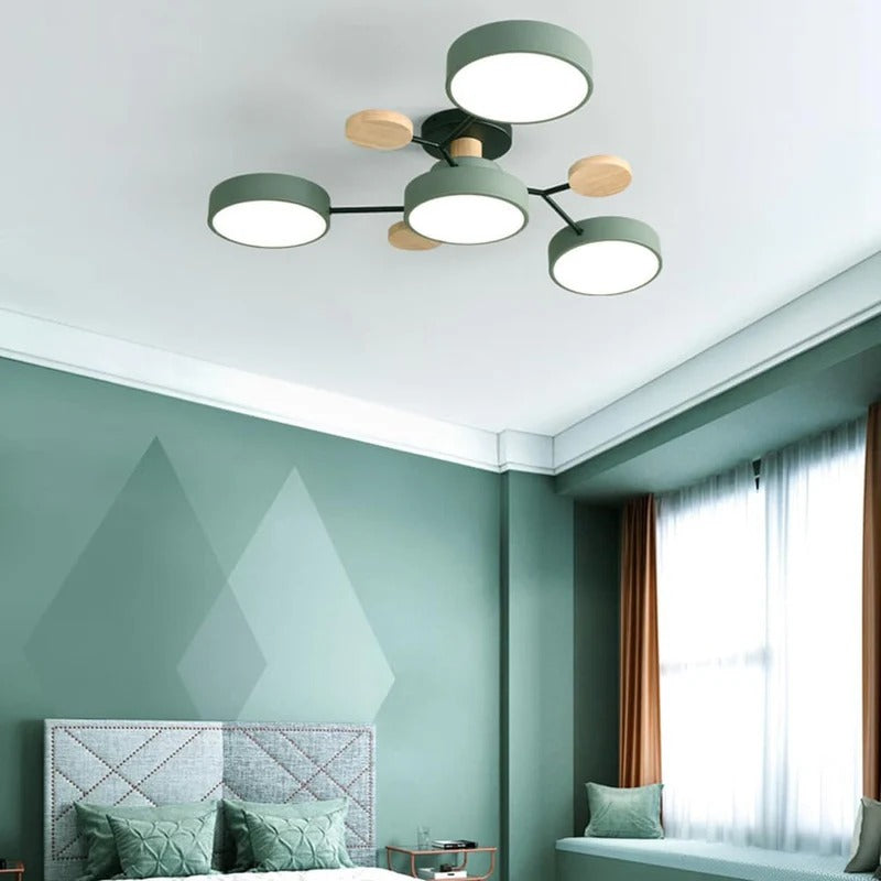 Semi-Flush Ring LED Ceiling Fixture – Multiple Rings, Iron & Acrylic, Dimmable Color Modes for Bedroom, Living Room & Hallway | Thomler