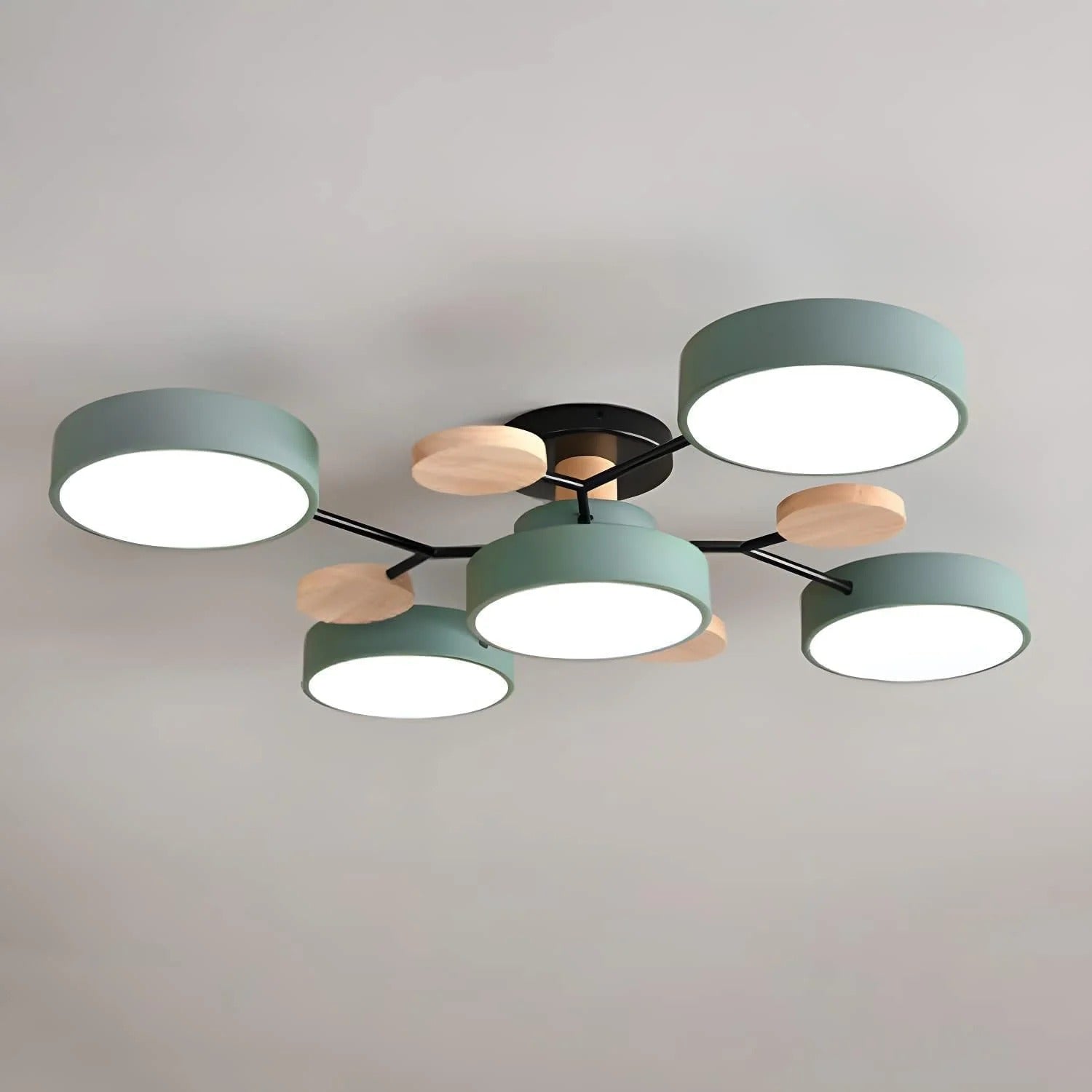 Semi-Flush Ring LED Ceiling Fixture – Multiple Rings, Iron & Acrylic, Dimmable Color Modes for Bedroom, Living Room & Hallway | Thomler