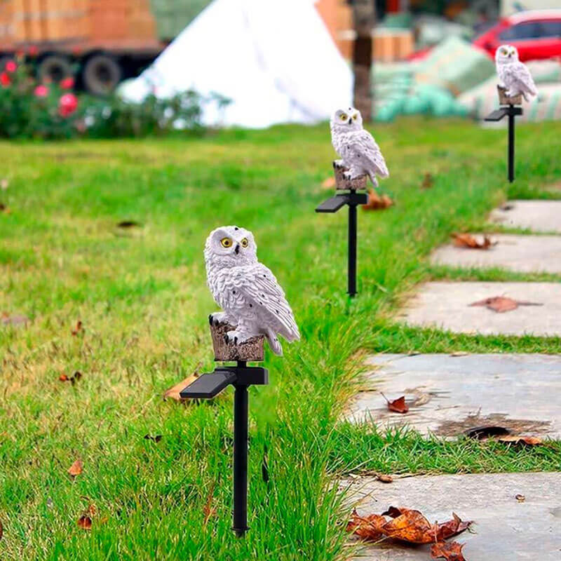 Solar-Powered Decorative Owl Pathway Stake Light for Garden, Patio & Yard with Auto On/Off LED Warm Glow | Thomler