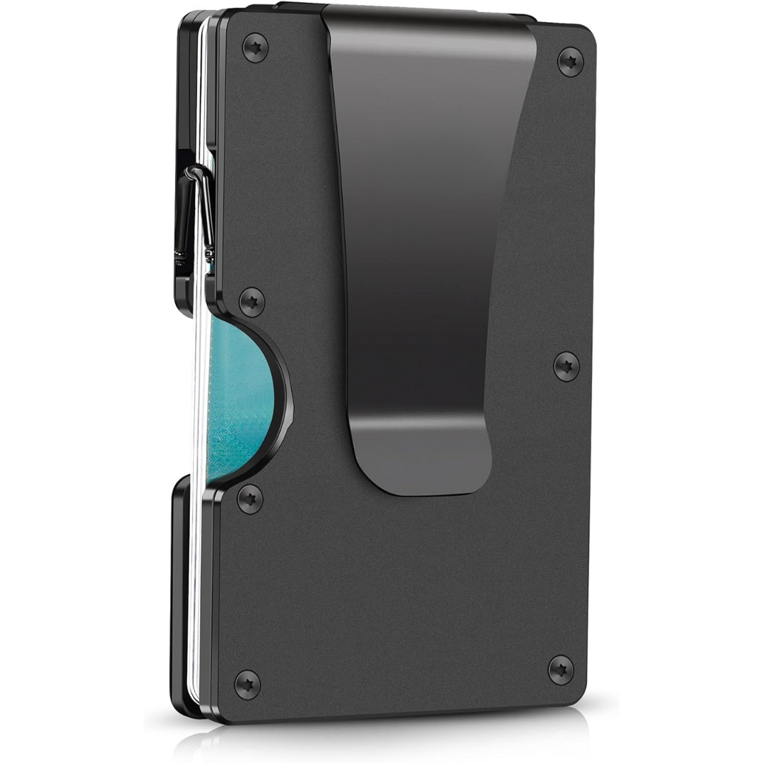 RFID-Blocking Carbon Fiber Minimalist Wallet with Integrated Money Clip for Men Front Pocket Card Holder Slim Design Contactless Theft Prote | Thomler