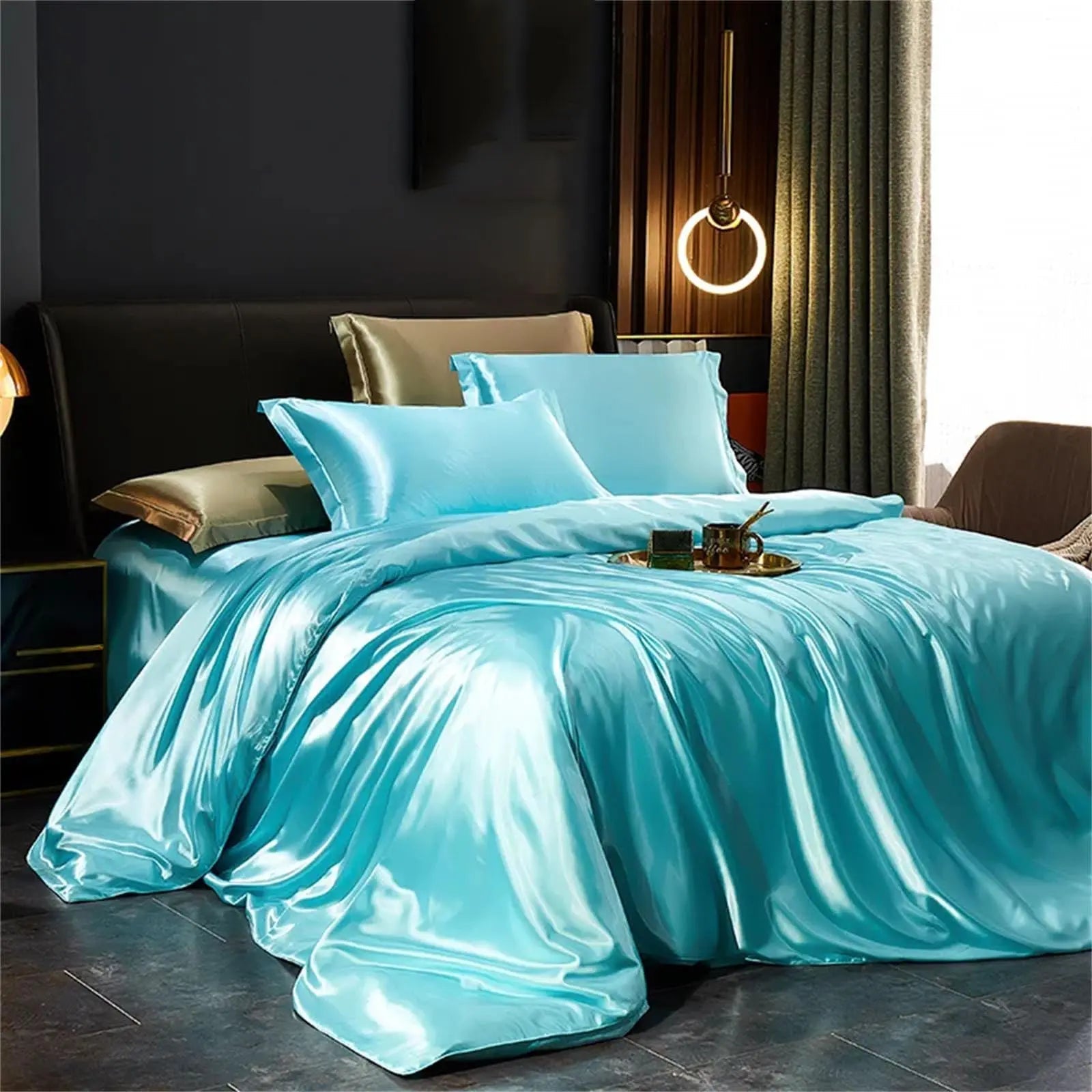 100% Mulberry Silk Sheet Set – Full Bed Ensemble with Duvet Cover, Fitted Sheet & Pillowcases for Cool, Luxurious Sleep | Thomler
