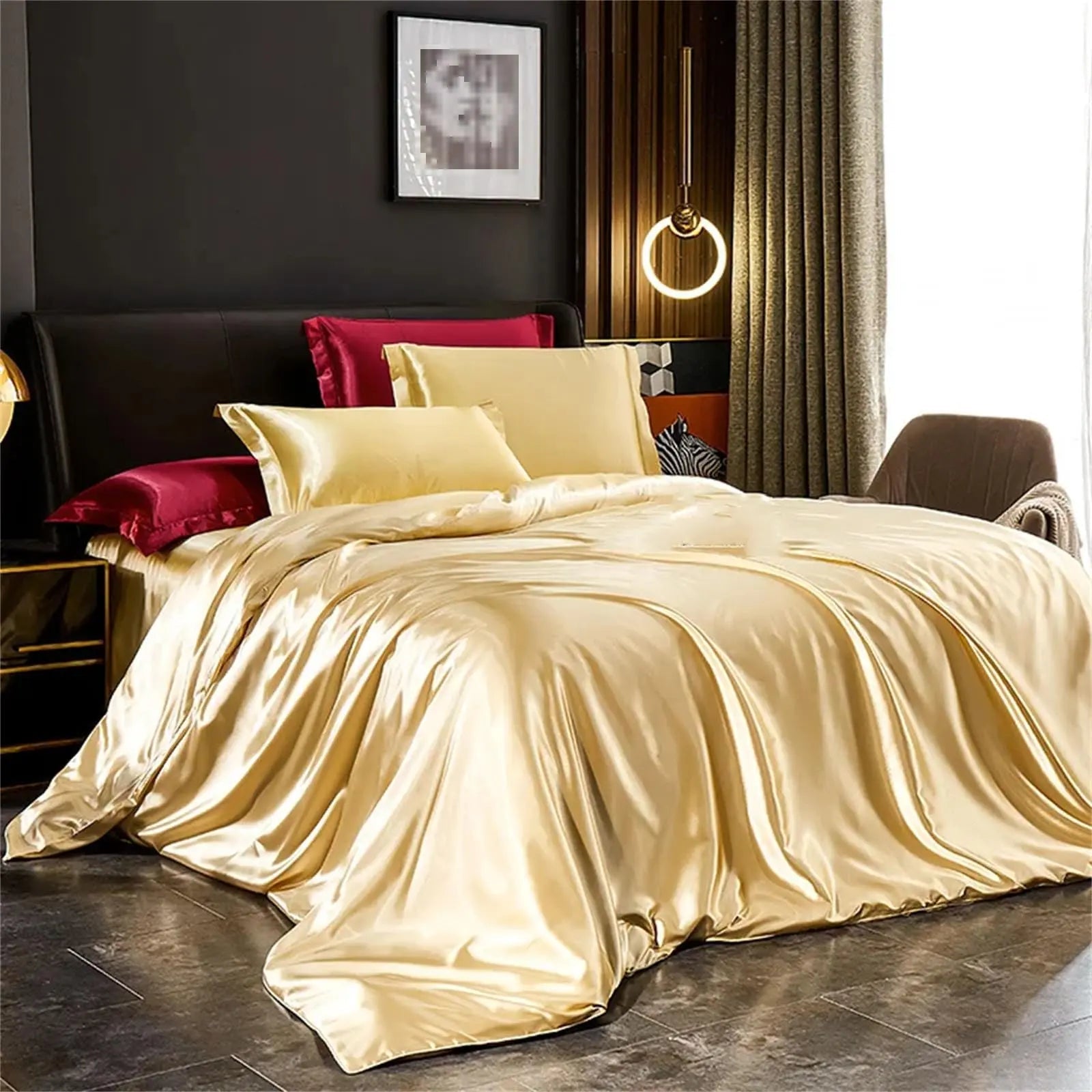 100% Mulberry Silk Sheet Set – Full Bed Ensemble with Duvet Cover, Fitted Sheet & Pillowcases for Cool, Luxurious Sleep | Thomler