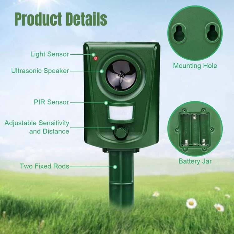 Outdoor Motion-Activated Ultrasonic Animal Deterrent for Yards & Gardens – Weatherproof Pest Control Device | Thomler